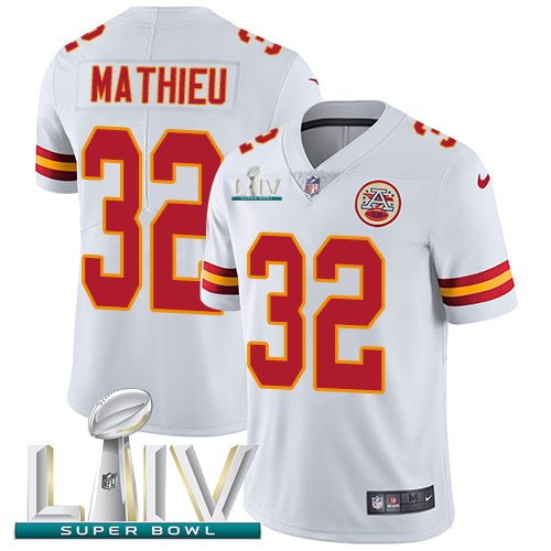Kansas City Chiefs Nike #32 Tyrann Mathieu White Super Bowl LIV 2020 Men Stitched NFL Vapor Untouchable Limited Jersey